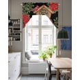 thumbnail image 4 of Christmas Poinsettia Swag Valances for Windows, Small Curtains Drapes, Winter Cardinal Bird Pine Cone Needle Kitchen Window Curtains Over Sink Window Treatment Valance for Bedroom/Bathroom 56"x36", 4 of 5