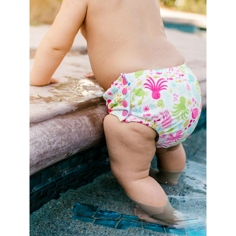 i Play (2 Pack) Girls Reusable Absorbent Baby Swim Diapers - Swimming Suit  Bottom