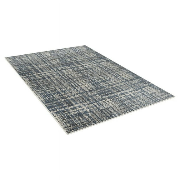 Allstar Rugs 5'x7' Rectangle Abstract Intersecting Line Rug Gray/Steel Blue