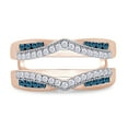 thumbnail image 4 of Blue & White Natural Diamond Wrap Guard Enhancer Engagement Ring in 14k Rose Gold (0.50 Cttw), 4 of 7