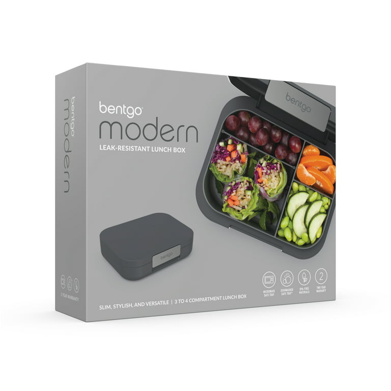 Bentgo Modern 4 Compartment Bento Style Leakproof Lunch Box - Dark Gray