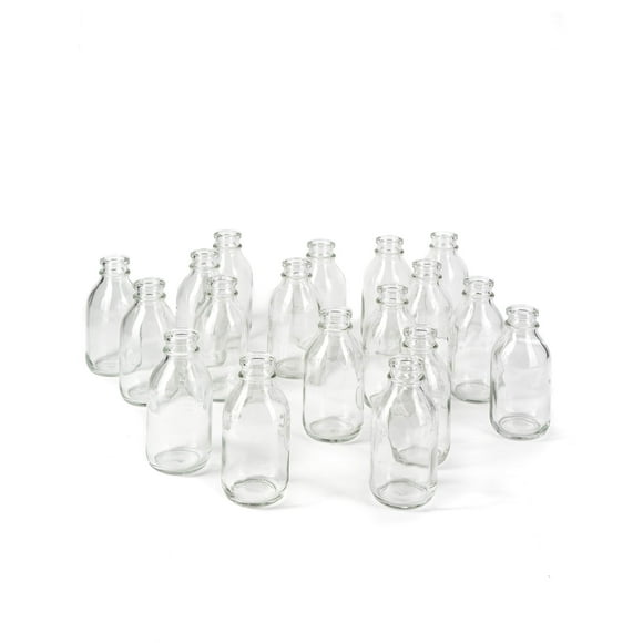 Serene Spaces Living Glass Milk Bottle Bud Vases – Vintage Milk-Bottle Style Vases - for Home Décor, Event Centerpieces and More, 4.25” H x 2” D, Set of 48
