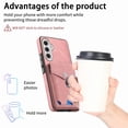 thumbnail image 5 of Decase Wallet Case for Samsung Galaxy A23 4G, Luxury Shockproof Magnetic PU Leather Credit Card Slot with Built-in 360° Rotation Ring Holder Stand Protective Case, pink, 5 of 8