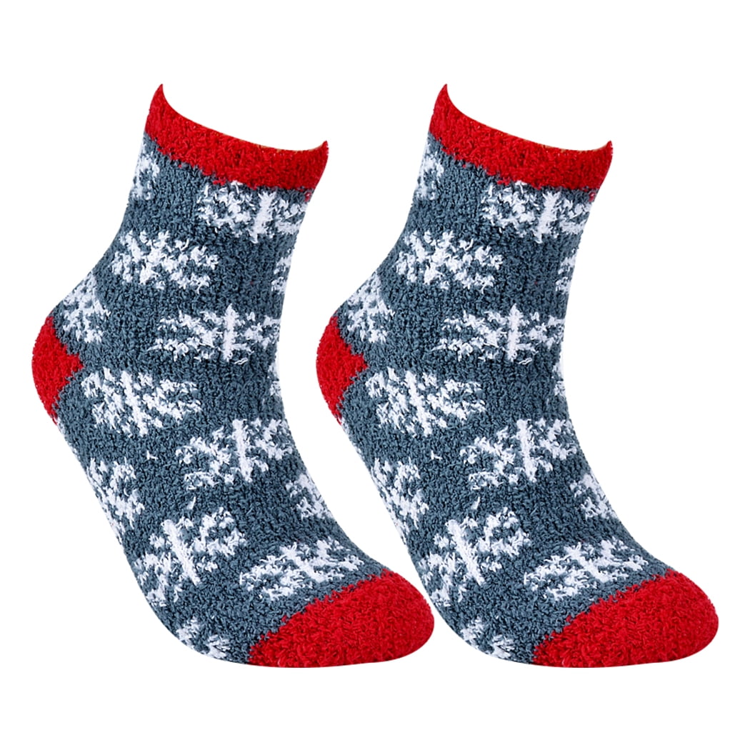 Christmas Socks Cartoon Thick Warm Fuzzy Crew Socks Sleeping Socks for