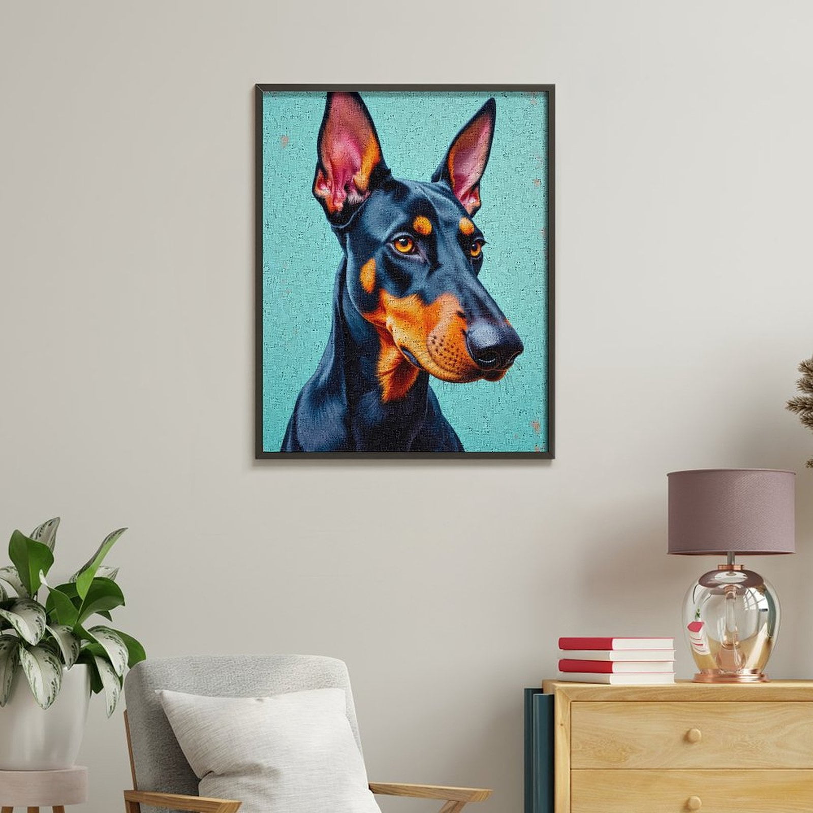 Paint By Numbers Kit for Adults Beginner - Dog Portrait Vibrant Ears Art DIY Canvas Painting Kits for Adults, Frameless Paint By Number for Adults for Home Wall Decor 16x20 Inch