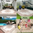 thumbnail image 5 of Yamaziot 8'x10' Outdoor Rugs Patio Rug Reversible Mats, RV Rug, Waterproof Camping Rug Plastic Straw Outdoor Rug for Patio, Porch, Balcony, Beach, Deck, Backyard, Garden, Beige, 5 of 9