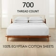 thumbnail image 2 of ABORN 700-Thread-Count, Egyptian Cotton, 6 PC King White 10" Deep Pockets Adult Bedsheet, 2 of 8