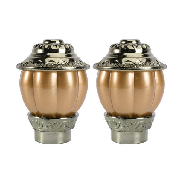 EeaseMX 2 piezas de 28 mm de diámetro interior para barra de cortina de ventana, con diseño de calabaza, remates para barra de cortina, ideales para el hogar y la oficina (dorados).