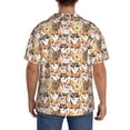 thumbnail image 3 of Balery Cute Puppy Camisa Casual de Manga Corta con Botones para Hombre, Texturizada, Estilo Cubano, para Playa, Verano-Small, 3 of 5