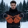 thumbnail image 4 of Ceisia Men USB Electric Heated Winter Gloves Windproof Waterproof Touch Screen Fleece Lined Adjustable Cuff Thermal Warm Hand Warmer For Cold Weather Skiing Cycling Gift, 4 of 5