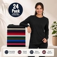 thumbnail image 5 of BILLIONHATS Womens Long Sleeve Oversized T-Shirts, Cotton Casual Fit Sleeved Tees Tops – Baggy Style Bulk Wholesale Tshirt Packs (24 Pack Dark, Size-Small), 5 of 7