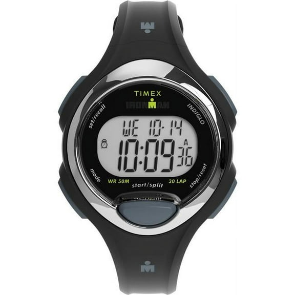 Timex  34 mm Womens Ironman E30 Watch - Black Strap Digital Dial Black Case