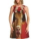 thumbnail image 1 of Fotbe White And Red Daisy Cow Vestido de Verano sin Mangas para Mujer – Vestido Midi Línea A, Estilo Camiseta Floral, Vestido Playero Casual y Fluido, 1 of 7