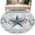 thumbnail image 6 of Texas Star Blue Round Rug 6ft Washable Circle Kitchen Rugs Non Slip Farmhouse Country Branches Wooden Grain Large Area Rug Indoor Floor Carpet for Bedroom Living Room Home Office Dining Room Nursery, 6 of 8