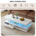 thumbnail image 5 of NEW 51.2 inch Coffee Table with Storage, Modern Center Table with 2 Drawers and Display Shelves, Accent Furniture with LED Lights for Living Room,White, 5 of 10