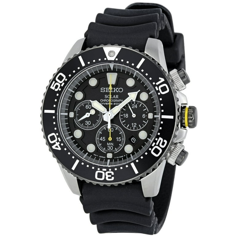Seiko Men's Prospex Solar Diver Chronograph Black Dial Watch Seiko Men's Prospex Solar Diver Chronograph Black Dial Watch