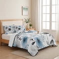 thumbnail image 5 of Quilts Twin XL Size Bedding Set, Blue Spring Floral Lightweight Quilted Comforter, Elegant Pastoral Flowers Farmhouse Art Soft Bedspread Coverlet with Pillow Covers for All Season, 68" x 98", 5 of 9