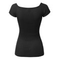 thumbnail image 2 of FashionOutfit Women's Basic Ribbed Off The Shoulder Top, 2 of 3