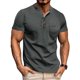 thumbnail image 1 of Ceisia Men's Henley Shirt | Slim Fit Short Sleeve Solid Color Henley | Stretch Breathable (Leather Buckle Cargo Pocket) Gift, 1 of 6
