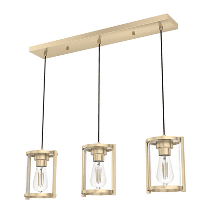 

Hunter Fan 9 3 Light Gold Living Room Ceiling Light with Clear Glass Shades