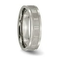 thumbnail image 4 of Titanium Roman Numerals 6mm Satin & Polished Flat Band, 4 of 6