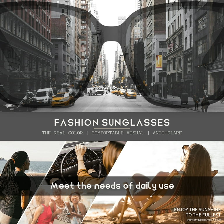 AABV Polarized Sunglasses for Men Women Trendy Vintage Retro Fashion Square  Sun Glasses
