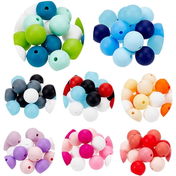 160pcs Silicone Beads 12mm Pen Beads Soft Silicone Focal Beads Round Loose Beads Bulk Rubber Beads for Phone Chain Jewelry Making Bracelets Necklace Keychain Pens DIY Crafts Hole: 2mm DIY