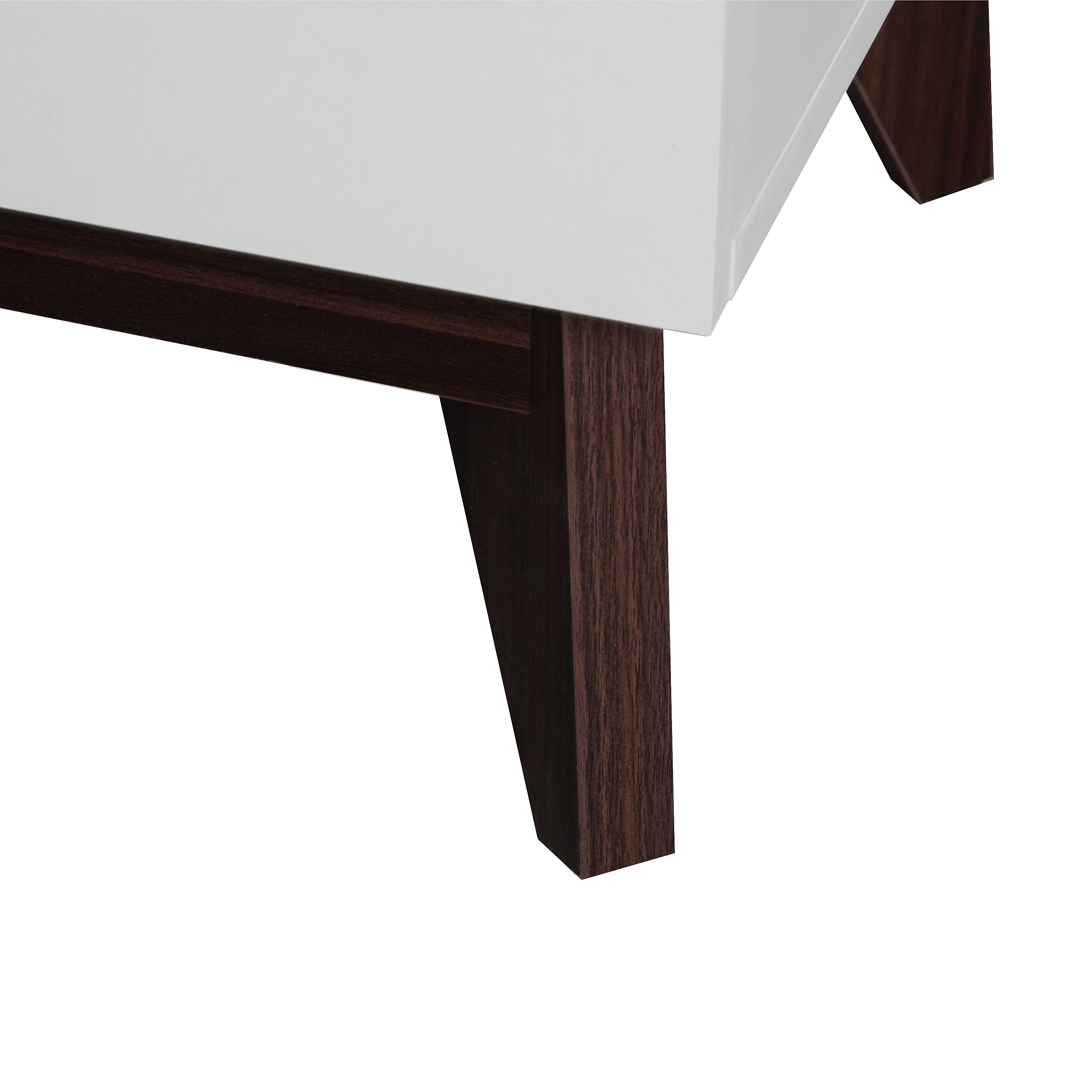 MAYEERTY 6-Drawer Wide Storage Cabinet, Modern Chest of Drawers for Bedroom, Living Room, White & Walnut