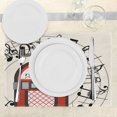 thumbnail image 3 of Ambesonne Party Place Mats Set of 4, Antique Red Old Music Box, Standard Size, Red Black Grey, 3 of 6
