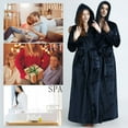 thumbnail image 5 of Women's Long Hooded Robe Luxurious Flannel Fleece Bathrobe with Ankle Full Floor Length, 5 of 7