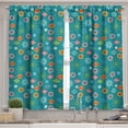 thumbnail image 2 of Ambesonne Christmas Valance & Curtain, Ornate Colorful Elements, 55"x30", Teal Multicolor, 2 of 7