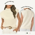 thumbnail image 3 of VENUZOR Mock Neck Sleeveless Sweater Vest Women Casual Cap Sleeve Knit Pullover Tank Tops, 3 of 6