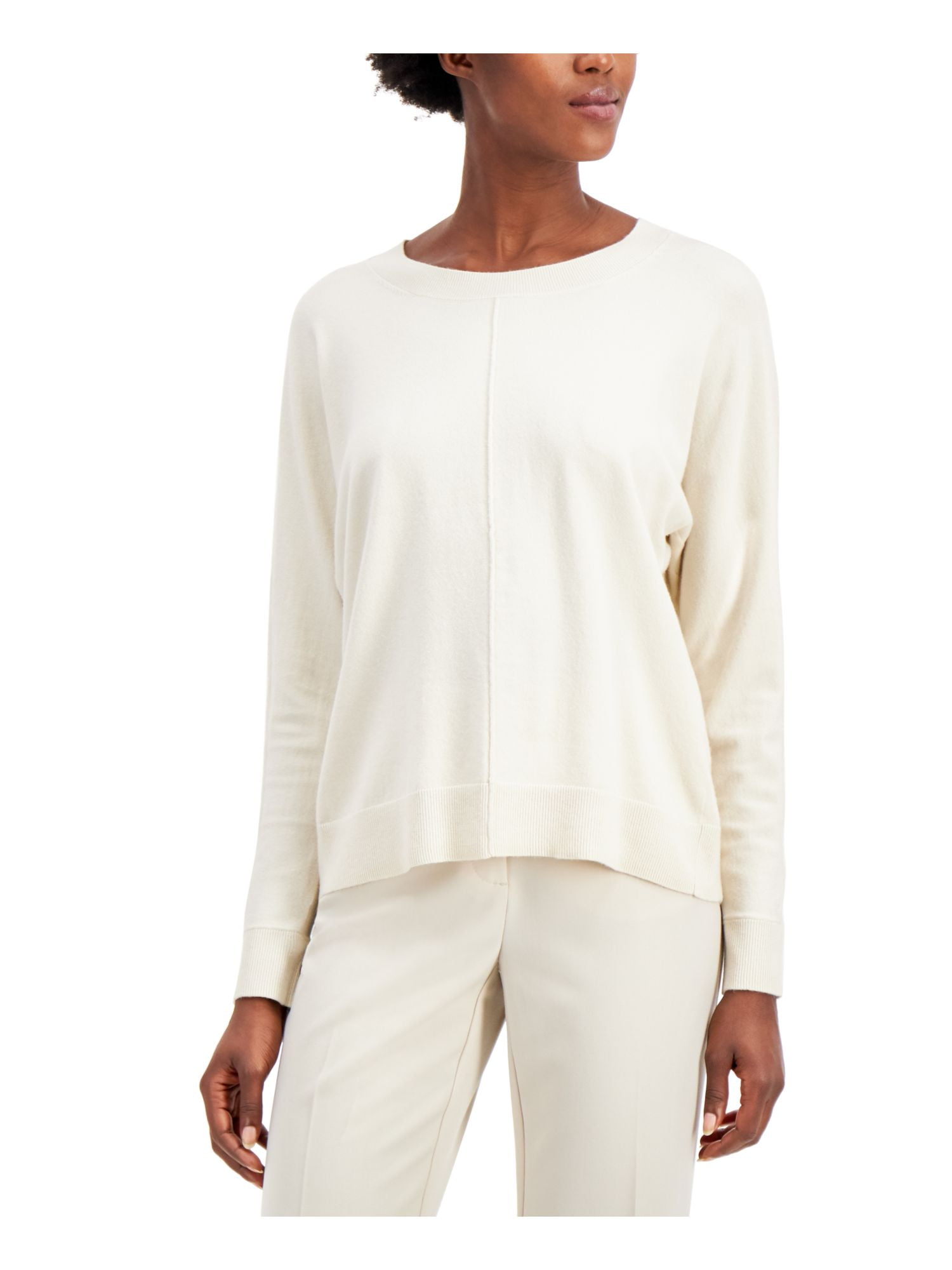 Alfani Women's Sweater White Ivory Size Large L Pullover Mock Neck $79 #201 