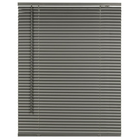 Cordless Vinyl Window Blinds, Horizontal Mini Slats for Privacy and Light Filtering, Grey