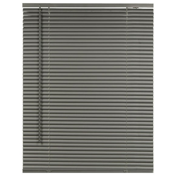 Cordless Vinyl Window Blinds, Horizontal Mini Slats for Privacy and Light Filtering, Grey