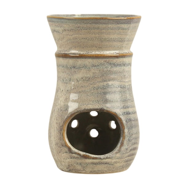 Quemador de aceites esenciales, quemador de cera, quemador de aroma moderno, portavelas para velas de té Gris