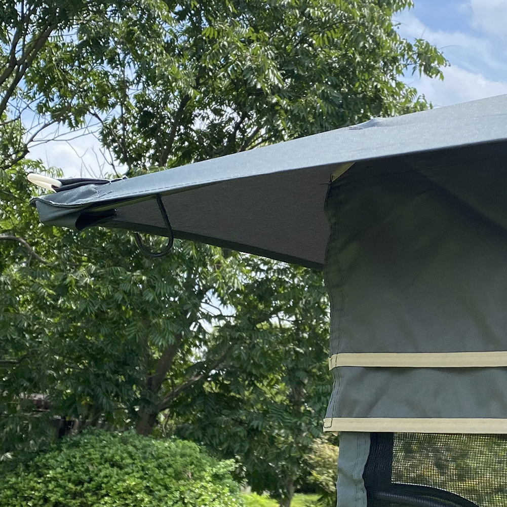 Kadyn 13x10Ft Outdoor Party Tent, Outdoor Patio Gazebo Canopy Tent with Ventilated Double Roof and Mosquito net, Waterproof Tent for Lawn, Gray Top Kadyn 13x10Ft Outdoor Party Tent, Outdoor Patio Gazebo Canopy Tent with Ventilated Double Roof and Mosquito net, Waterproof Tent for Lawn, Gray Top