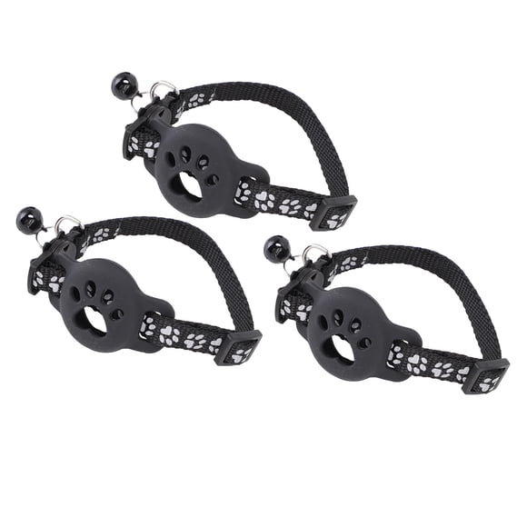 Reflective Cat Collar with Bell, Adjustable Anti Lost Kitten Collar Holder 3pcs Set, for Night Visibility