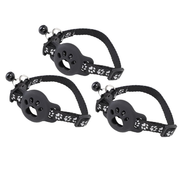 Reflective Cat Collar with Bell, Adjustable Anti Lost Kitten Collar Holder 3pcs Set, for Night Visibility