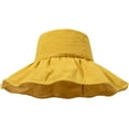 thumbnail image 6 of CoCopeaunts Black Bucket Hat Big Pleated Brim Summer Outdoor UV Protection Fisherman Hat Simple Solid Color Ladies Bucket Cap, 6 of 8
