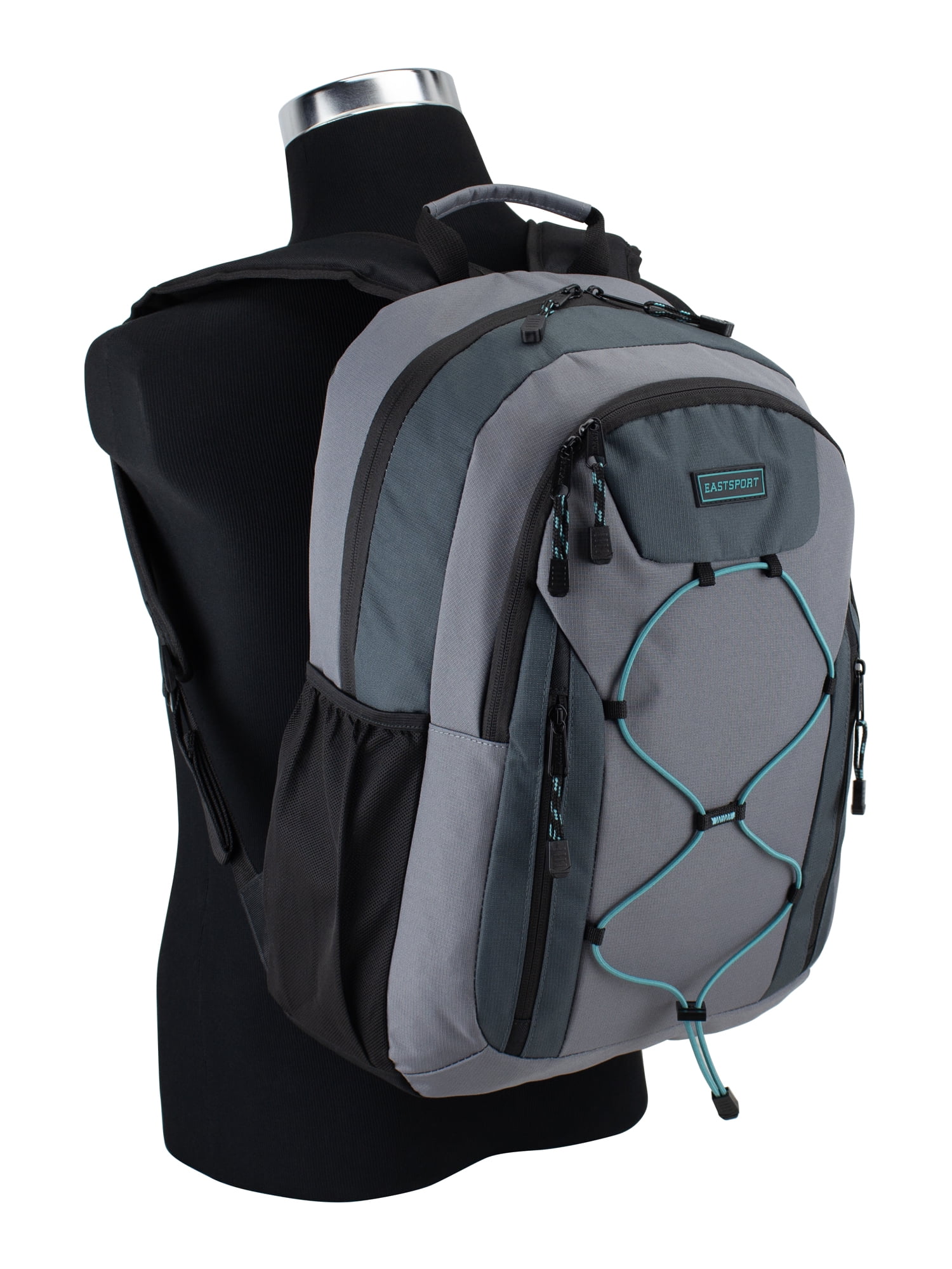 Eastsport Unisex Axis Sport 18.5" Bungee Backpack, Grey Flannel