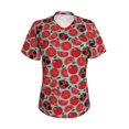 thumbnail image 2 of Uemuo Cute Tomato Printed Women's Classic V-Neck T-Shirt - Soft, Breathable, Moisture-Wicking, Perfect for Casual, Office, Travel, and Everyday Wear-XX-Large, 2 of 5