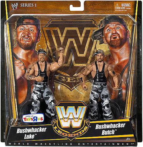 WWE Wrestling figures MATTEL colons Luke & Butch avec capuchon Bushwacker 