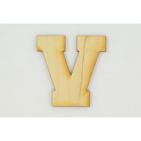 1 Pc, 12 Inch X 1/4 Inch Thick Collegiate Font Wood Letters V Easy To Paint Or Decorate For Indoor Use Only