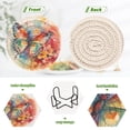 thumbnail image 4 of Butterflies Flowers Painting 6 Pcs Drink Coasters with Holder Absorbent Coasters Woven Coasters for Drinks Table Desk Protection Home Decor, 4 of 7