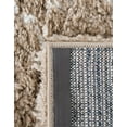 thumbnail image 6 of Unique Loom Rabat Shag Collection Area Rug - Tribal (9' x 12' 2" Rectangle Taupe/Ivory), 6 of 7