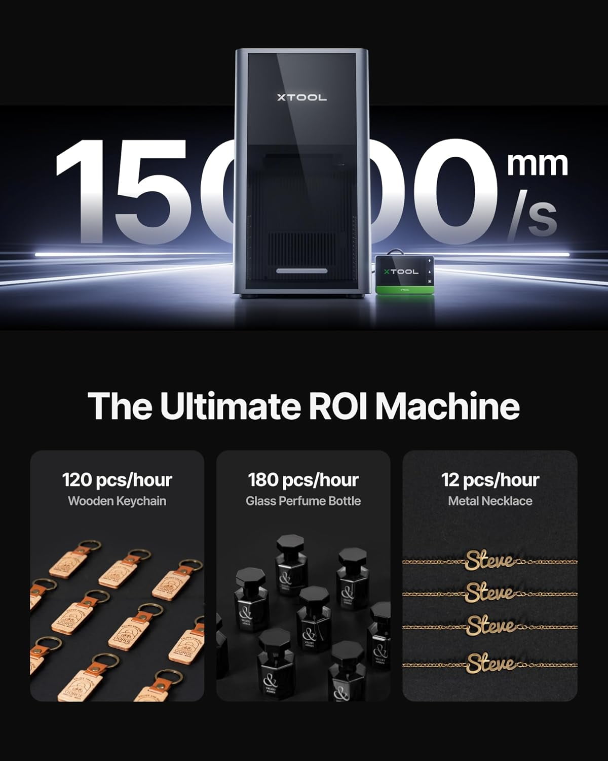 xTool F2 Ultra 60W MOPA & 40W Diode Dual Laser Engraver with Auto Conveyor, 100+ Color Metal Engraving Fiber Laser Engraver
