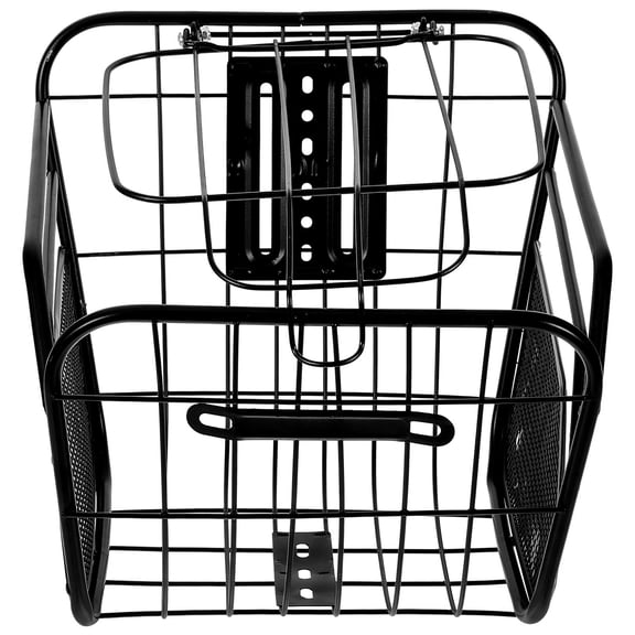 LOLIPPYY Durable Front Basket Metal Bike Accessory Basket Black 1Pcs Suitable for Cycling Shopping