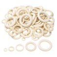 thumbnail image 1 of 100 PCS 5 Tamaños Anillo de Madera Natural para Manualidades, Anillos de Madera Sólida sin Terminar Conectores de Pendientes de Madera, 1 of 5