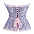 thumbnail image 4 of Corset Tops for Women Plus Size Floral Renaissance Corset Overbust Corset Lace up Corset Blue Size XS, 4 of 5